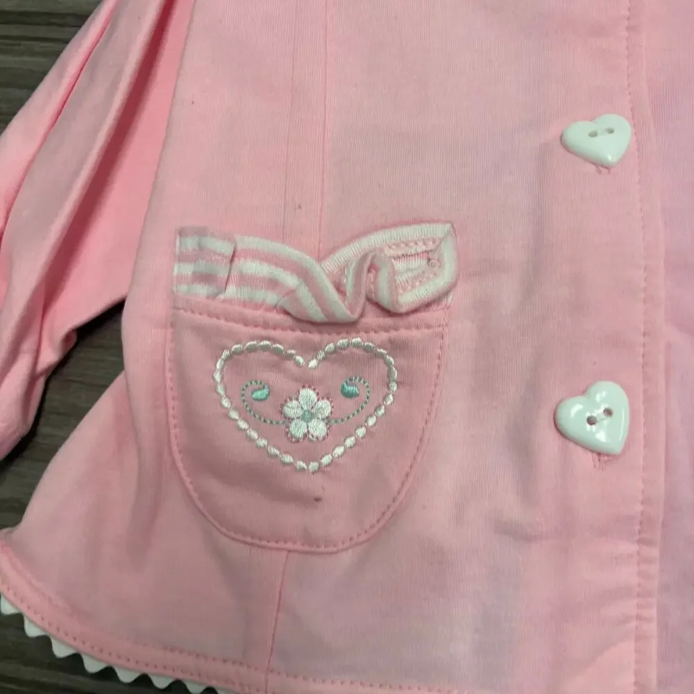 NWT Vintage Small Steps Pink Striped 2 Piece Outfit Set 3 to 6M
